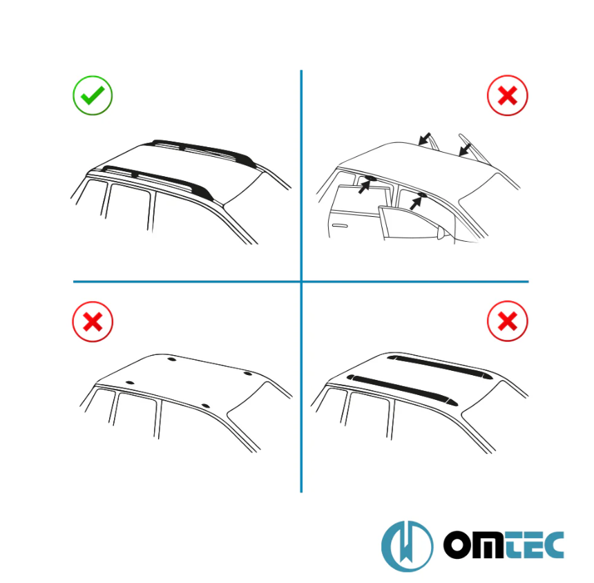 Barre de toit croisé standard